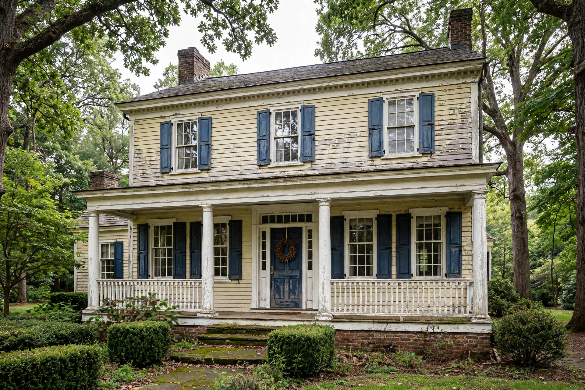 Before photo,  Historic Home Painting in Yorktown, by Bowie Painting Company